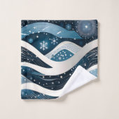 Abstrakt Winter Wonderland Badhandtuch Set (Waschlappen)