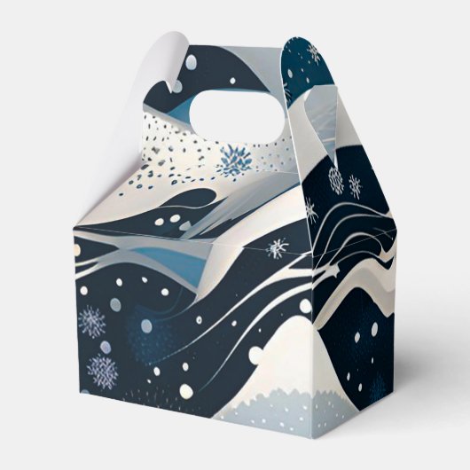 Abstrakt Winter Wonderland Gable Geschenkschachtel (Rückseite)