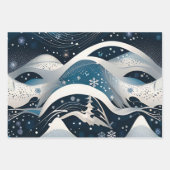 Abstrakt Winter Wonderland Geschenkpapier Set (Vorderseite 3)
