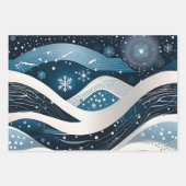 Abstrakt Winter Wonderland Geschenkpapier Set (Vorderseite)