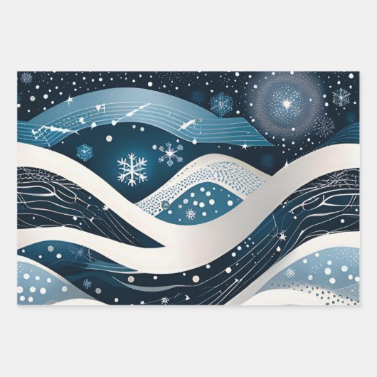 Abstrakt Winter Wonderland Geschenkpapier Set (Vorderseite)