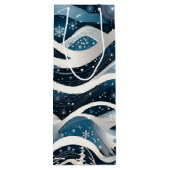 Abstrakt Winter Wonderland Geschenktüte Für Weinflaschen (Rückseite)