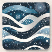 Abstrakt Winter Wonderland Getränkeuntersetzer (Vorderseite)