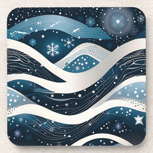 Abstrakt Winter Wonderland Getränkeuntersetzer (Vorderseite)