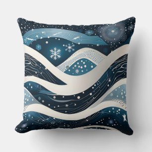 Abstrakt Winter Wonderland Kissen
