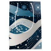Abstrakt Winter Wonderland Mittlere Geschenktüte (Vorderseite)