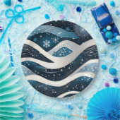 Abstrakt Winter Wonderland Runde Pappteller (Party)