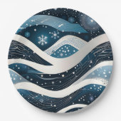 Abstrakt Winter Wonderland Runde Pappteller (Vorderseite)