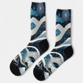 Abstrakt Winter Wonderland Socken (Linkes Detail)