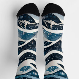 Abstrakt Winter Wonderland Socken