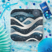 Abstrakt Winter Wonderland Square Pappteller (Party)