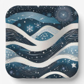 Abstrakt Winter Wonderland Square Pappteller (Vorderseite)