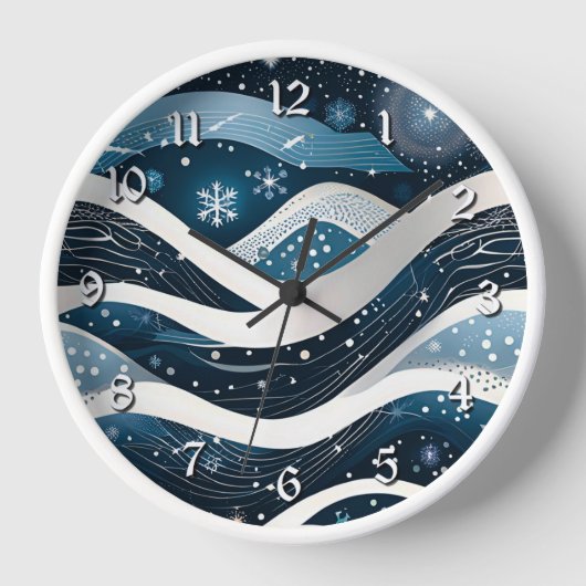 Abstrakt Winter Wonderland Uhr (Vorderseite)