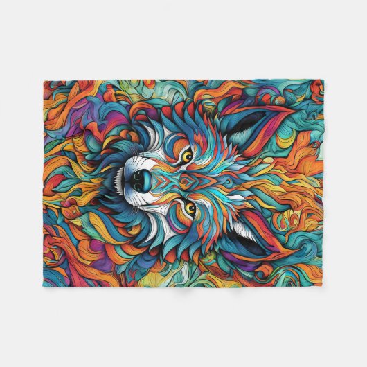 ABSTRAKT WOLF BLANKET FLEECEDECKE (Vorderseite (Horizontal))