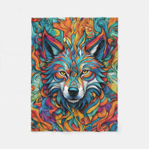 ABSTRAKT WOLF BLANKET FLEECEDECKE