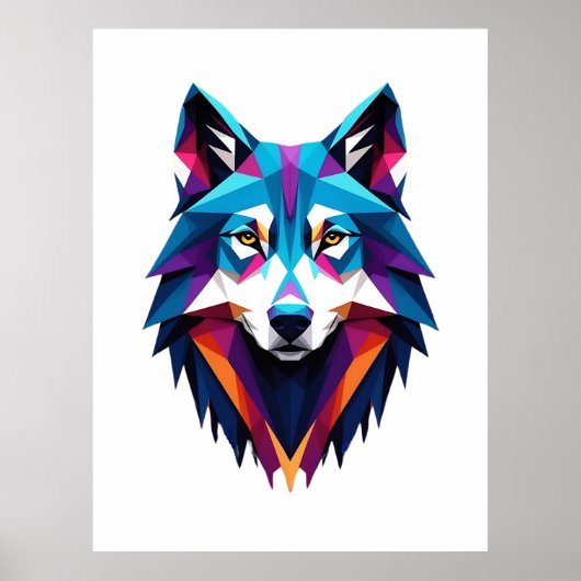 Abstrakt Wolf Poster (Vorne)