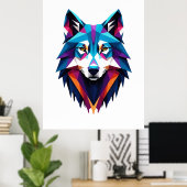 Abstrakt Wolf Poster (Heimbüro)