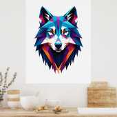 Abstrakt Wolf Poster (Küche)