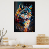 Abstrakt Wolf Poster (Küche)
