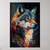 Abstrakt Wolf Poster (Vorne)