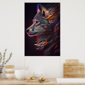 Abstrakt Wolf Wall Art Poster (Küche)