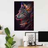 Abstrakt Wolf Wall Art Poster (Heimbüro)