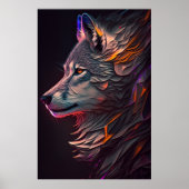Abstrakt Wolf Wall Art Poster (Vorne)
