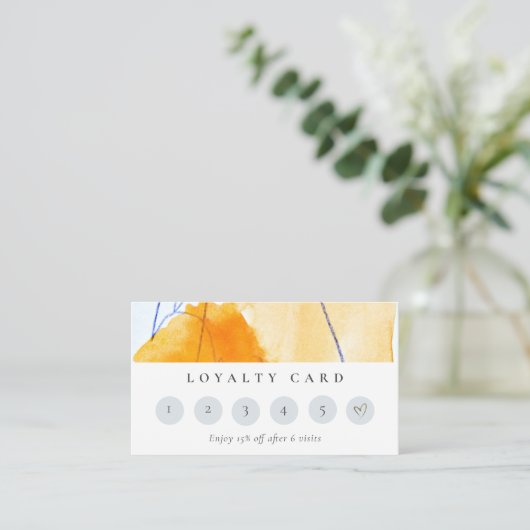 Abstrakt Yellow Blue Watercolor Kunsthandwerkskart Visitenkarte (Stehend Vorderseite)