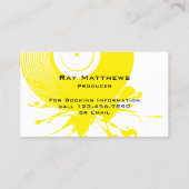 Abstrakt Yellow Disk DJ Music Producer Visitenkarte (Rückseite)