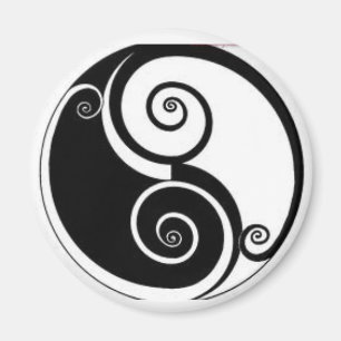 Abstrakt Yen Yang Locker, Kühlschrank oder Aktensc Magnet