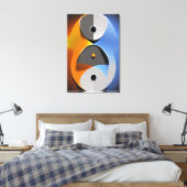 Abstrakt Yin Yang Canvas Print Leinwanddruck (Insitu (Schlafzimmer))