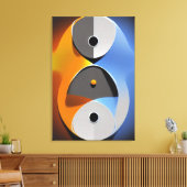 Abstrakt Yin Yang Canvas Print Leinwanddruck (Insitu (Wohnzimmer))
