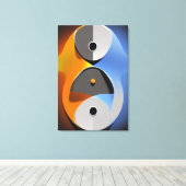 Abstrakt Yin Yang Canvas Print Leinwanddruck (Insitu (Holzboden))