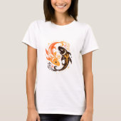 Abstrakt Yin Yang Koi Fish Art Design T-Shirt (Vorderseite)