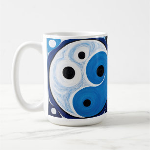 Abstrakt Yin Yang: Modernist Blue & White Kaffeetasse
