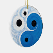 Abstrakt Yin Yang: Modernist Blue & White Keramik Ornament (Rechts)