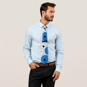 Abstrakt Yin Yang: Modernist Blue & White Krawatte
