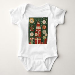 Abstrakt Yuletide Tapestry Baby Strampler