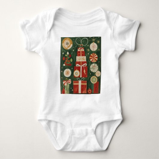 Abstrakt Yuletide Tapestry Baby Strampler (Vorderseite)