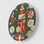 Abstrakt Yuletide Tapestry Große Wanduhr (Winkel)
