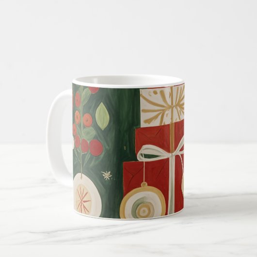 Abstrakt Yuletide Tapestry Kaffeetasse (Vorderseite Links)