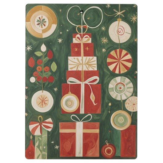 Abstrakt Yuletide Tapestry Klemmbrett (Rückseite)