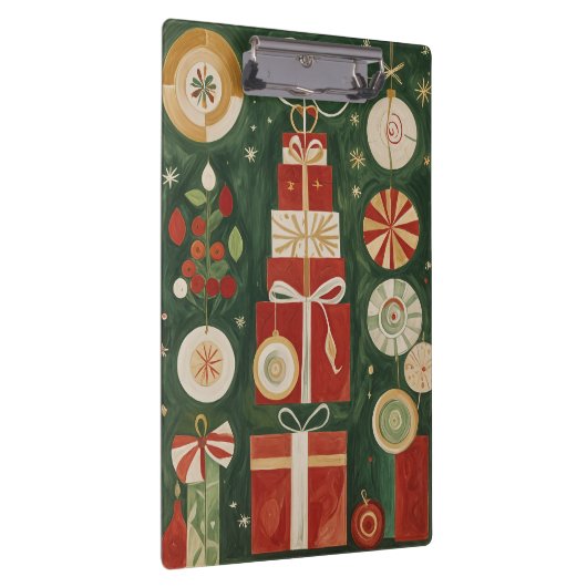 Abstrakt Yuletide Tapestry Klemmbrett (Rechts)