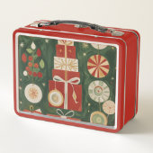 Abstrakt Yuletide Tapestry Metall Brotdose (Rückseite)