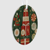 Abstrakt Yuletide Tapestry Ornament (Vorderseite)