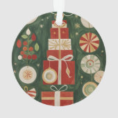 Abstrakt Yuletide Tapestry Ornament (Rückseite)