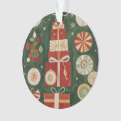 Abstrakt Yuletide Tapestry Ornament (Vorderseite)
