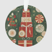 Abstrakt Yuletide Tapestry Ornament (Vorderseite)