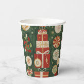 Abstrakt Yuletide Tapestry Pappbecher (Rückseite)