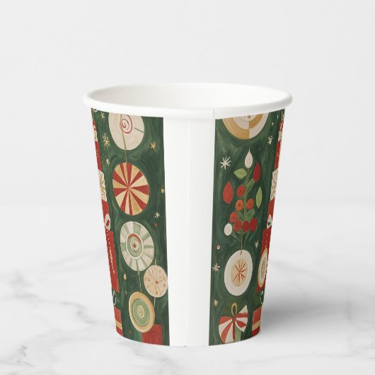 Abstrakt Yuletide Tapestry Pappbecher (Rechts)